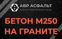 Бетон М250 на граните в Солнечногорске